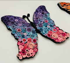butterfly paper quilling art by anne maree fortess on Mayne Island British Columbia